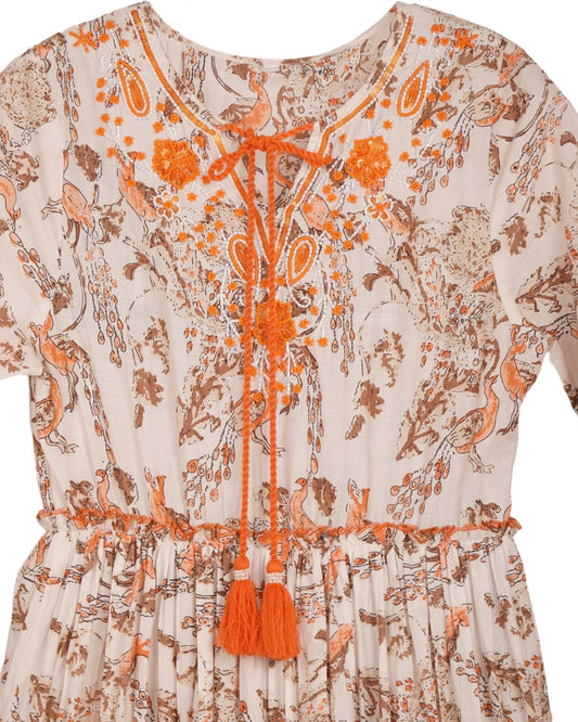 Peacock cotton dress