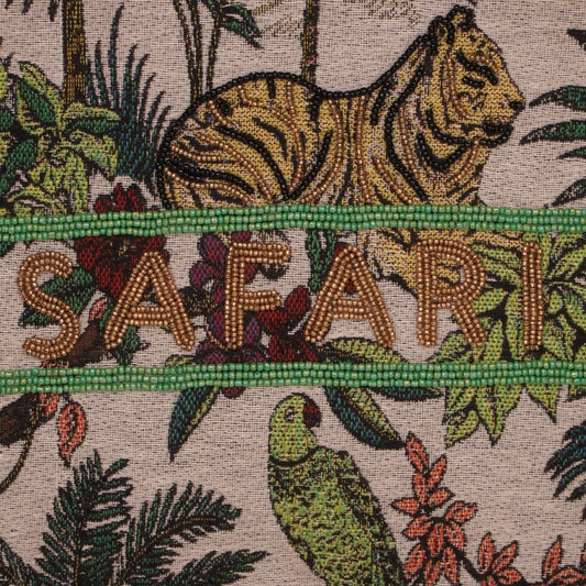 Safari-Themed Embroidered Mini Tote Bag