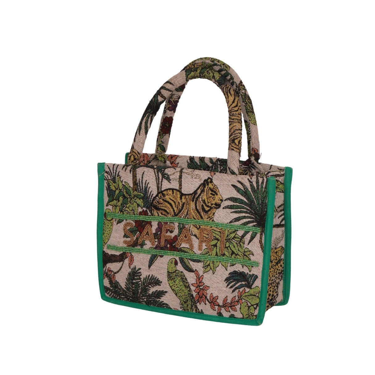 Safari-Themed Embroidered Mini Tote Bag