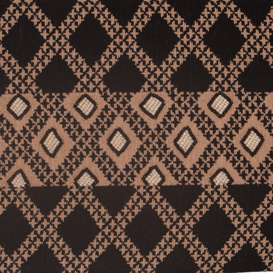 Geometric Tribal Pattern Clutch – Black & Beige