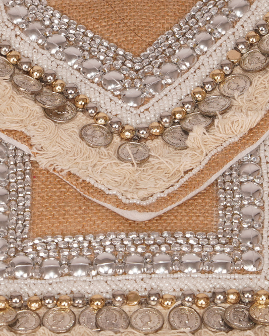 Embellished Jute Pouch