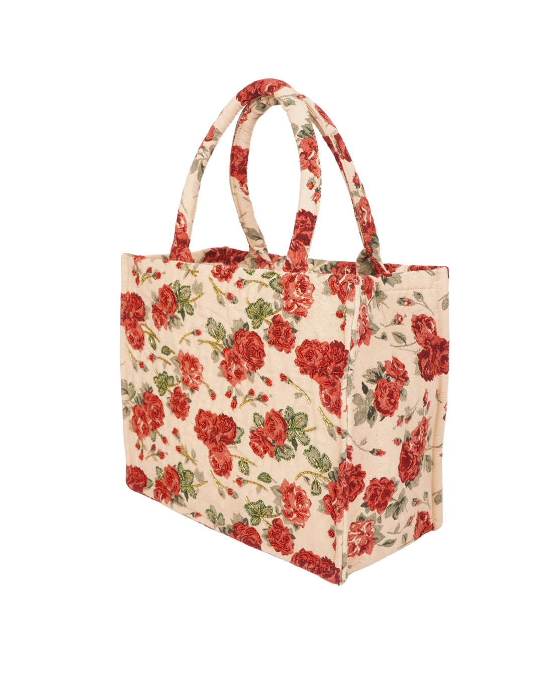 Red flowers tote bag