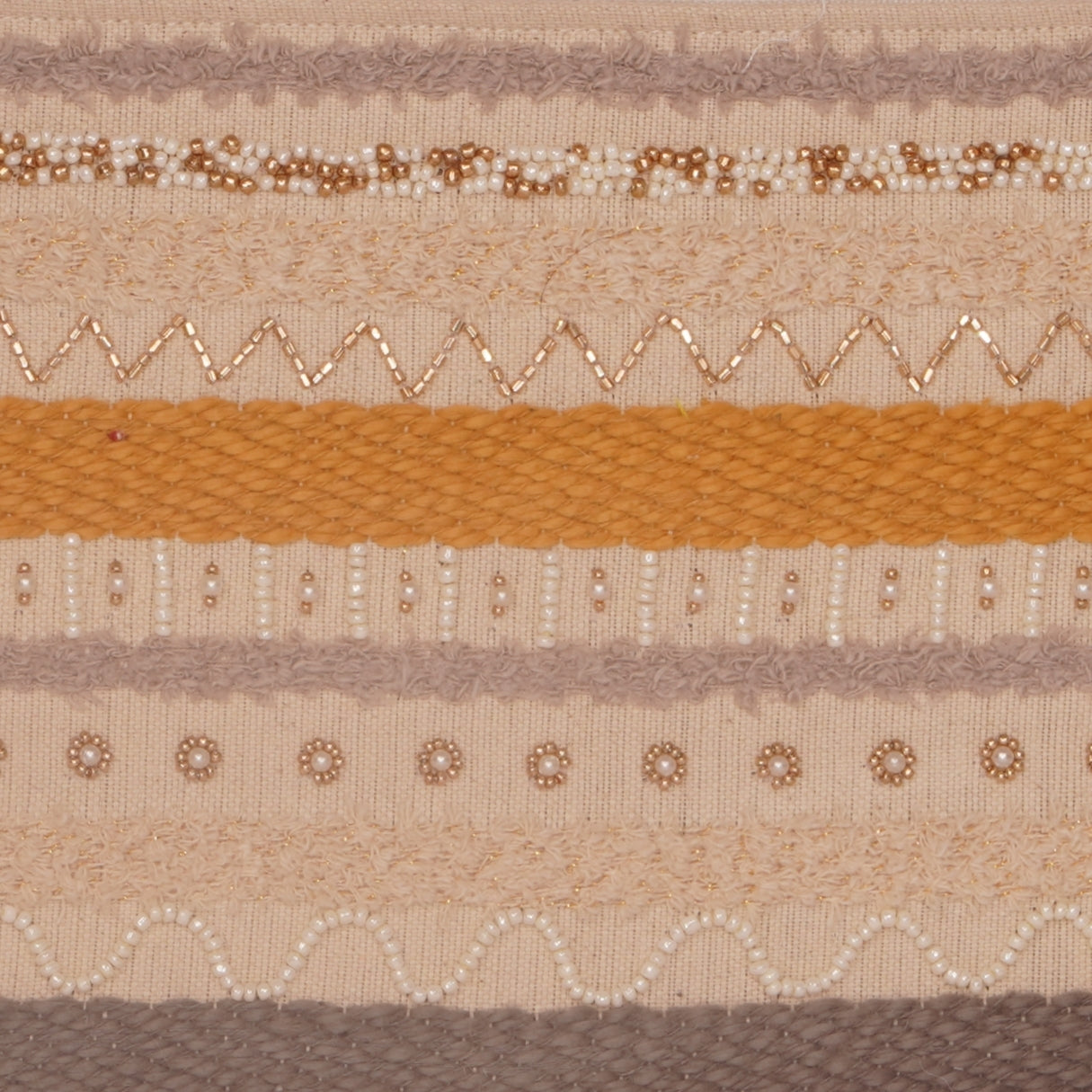 Textured Striped Fabric Clutch – Earthy Neutrals