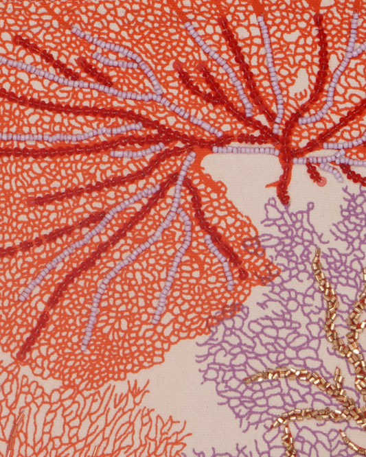 Coral Reef Print Canvas Pouch
