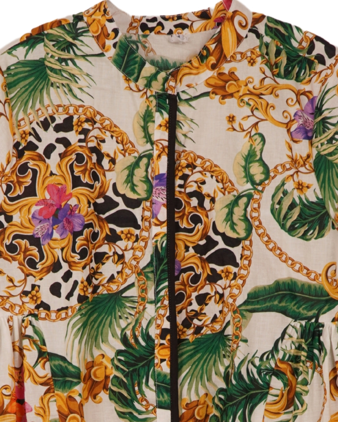 Chain and leaves mini dress