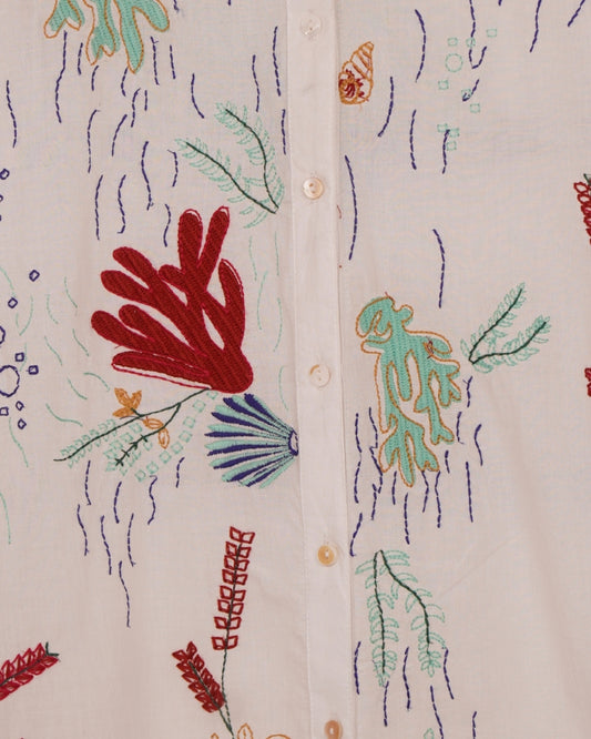 Sea life embroidery dress