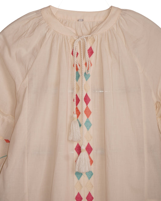 Cotton shirt embroidery dress