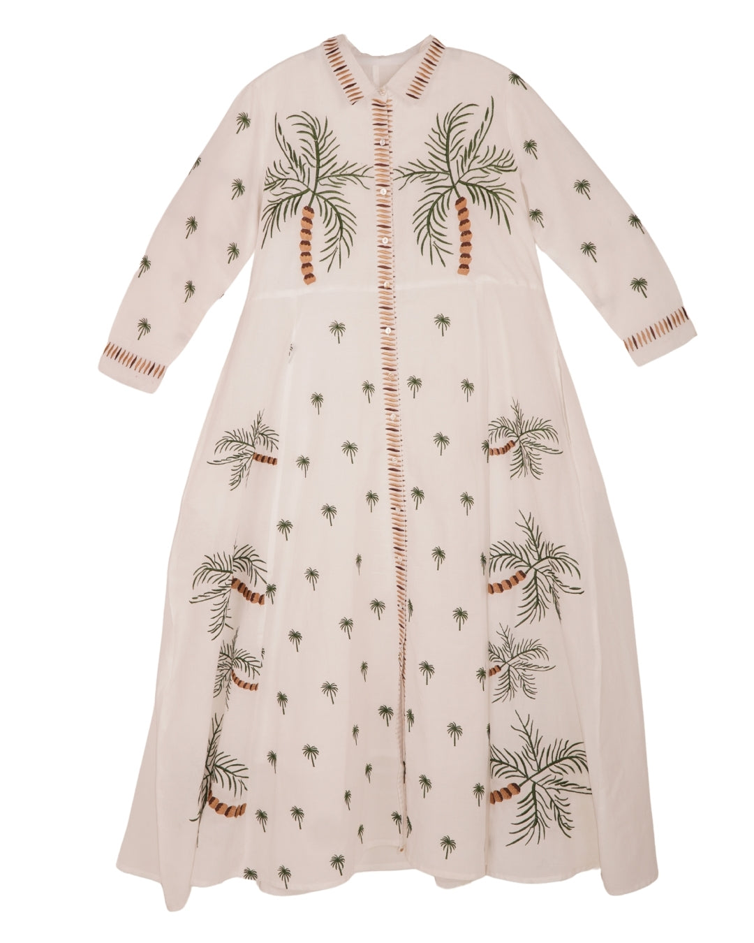 Coconut embroidery shirt dress
