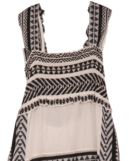 Jacquard & plain dress