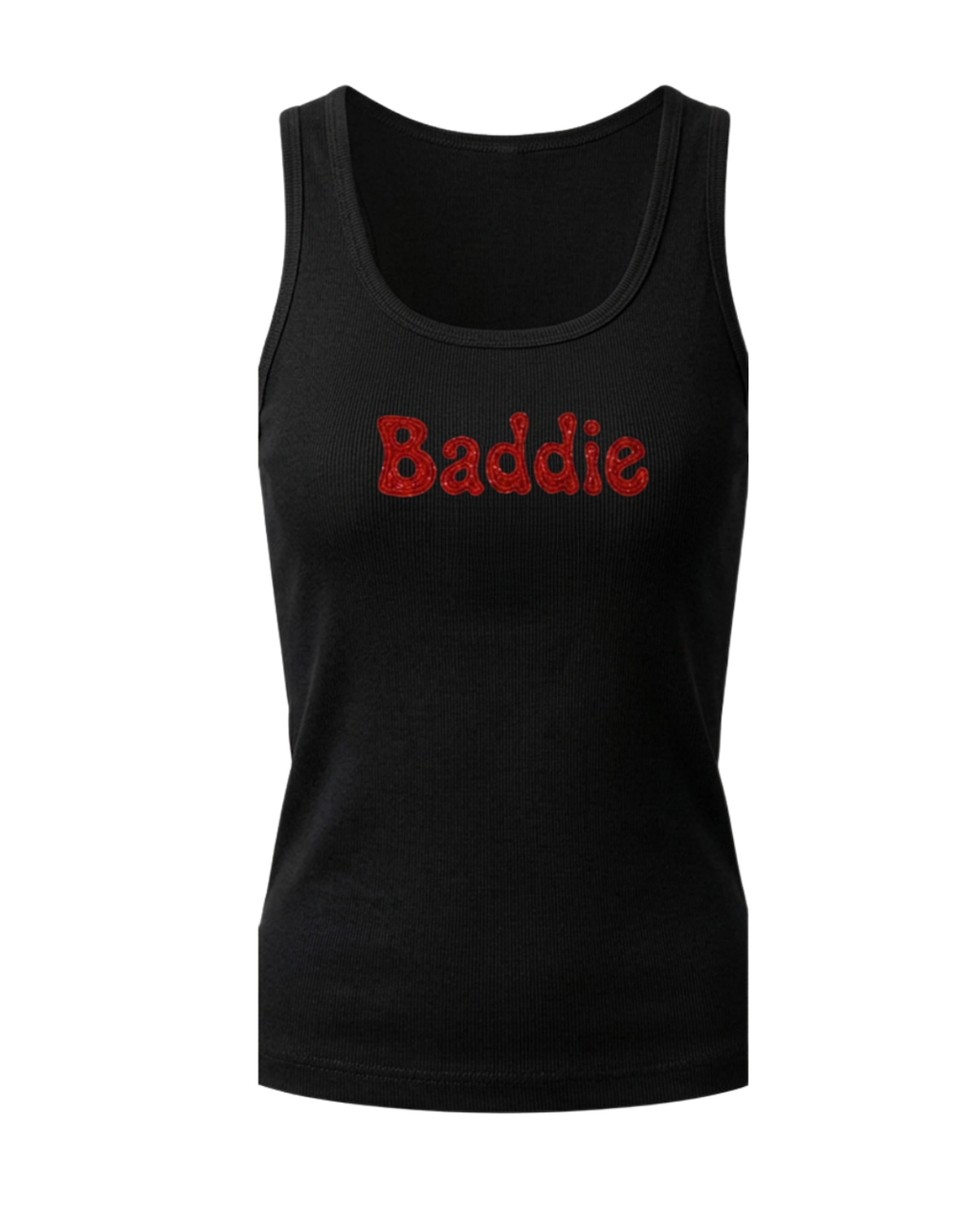 Women’s "Baddie" Beaded Ribbed Tank Top