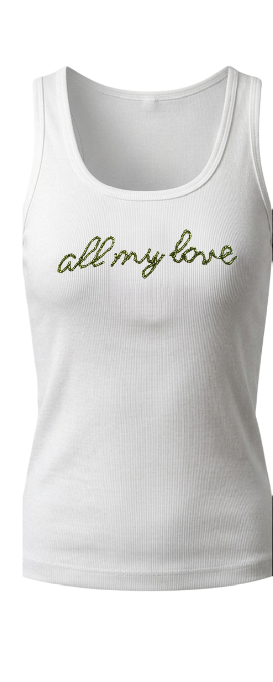 Women’s "All My Love" Beaded Ribbed Tank Top
