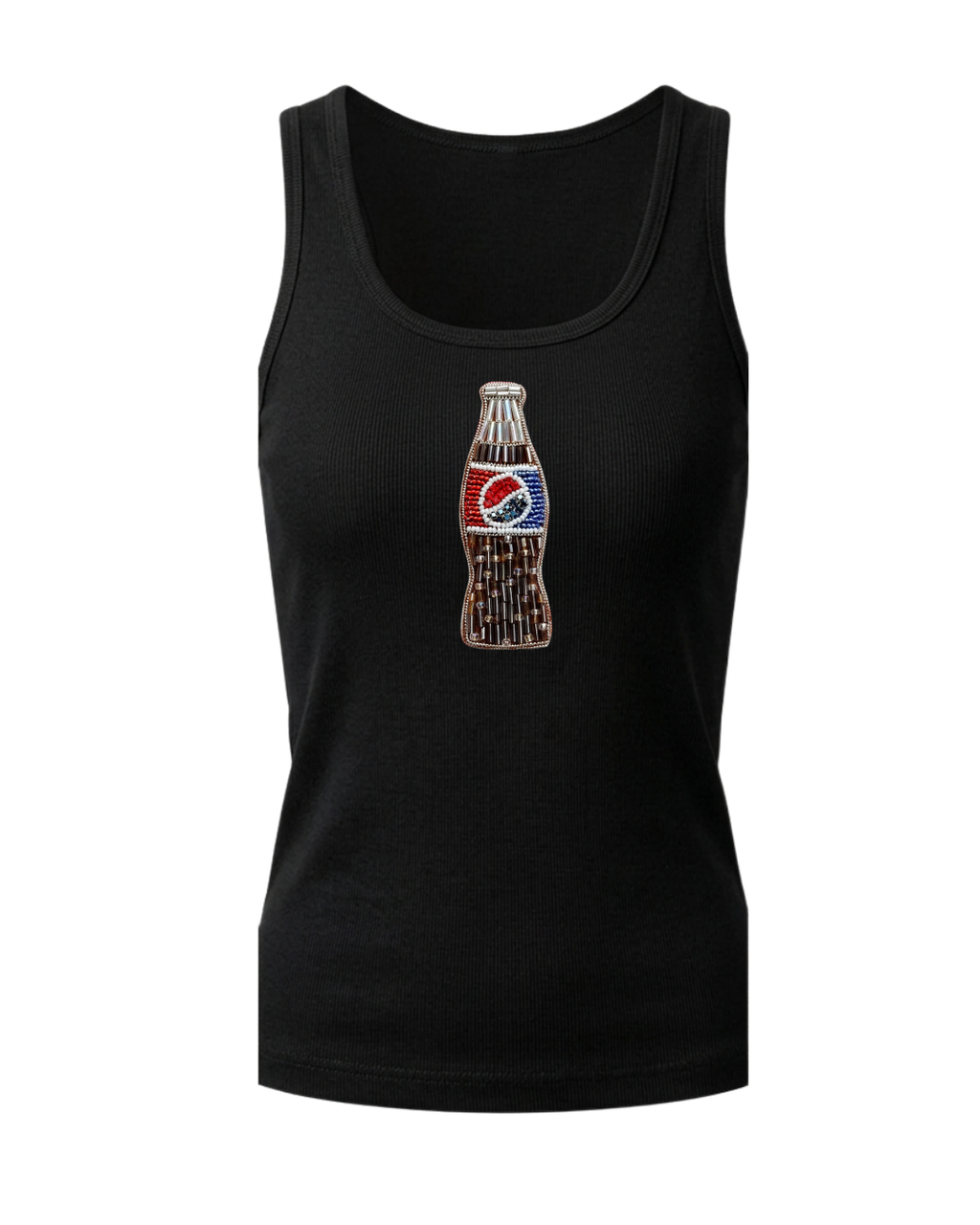 Women’s Beaded Soda Bottle Ribbed Tank Top