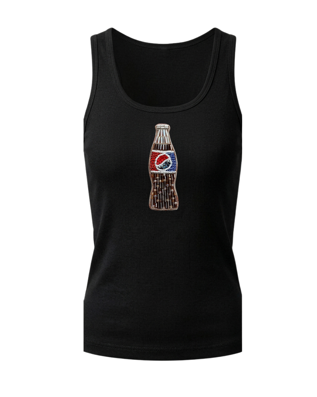 Women’s Beaded Soda Bottle Ribbed Tank Top