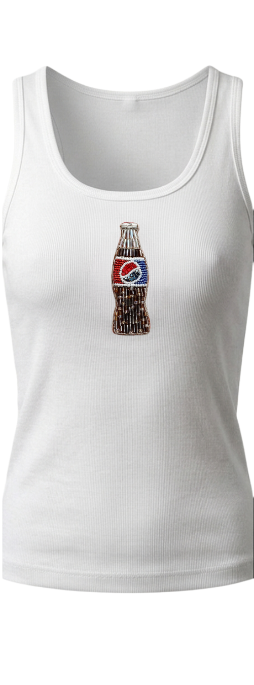 Women’s Beaded Soda Bottle Ribbed Tank Top