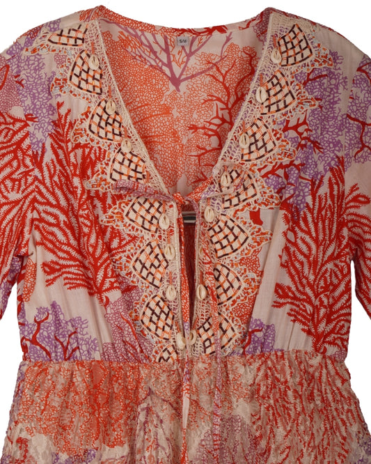 Red corail mini dress