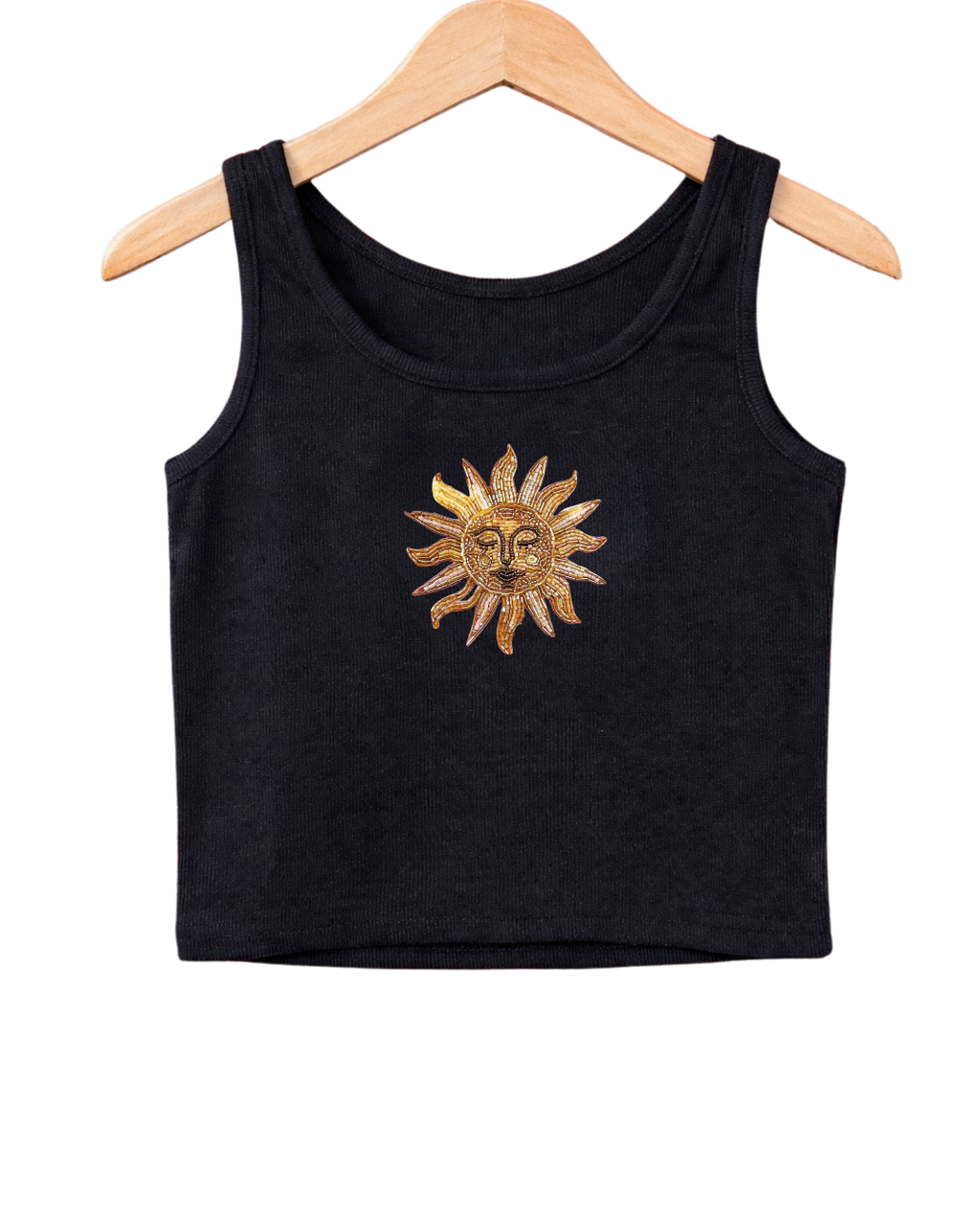 Women’s Beaded Celestial Sun Ribbed Tank Top