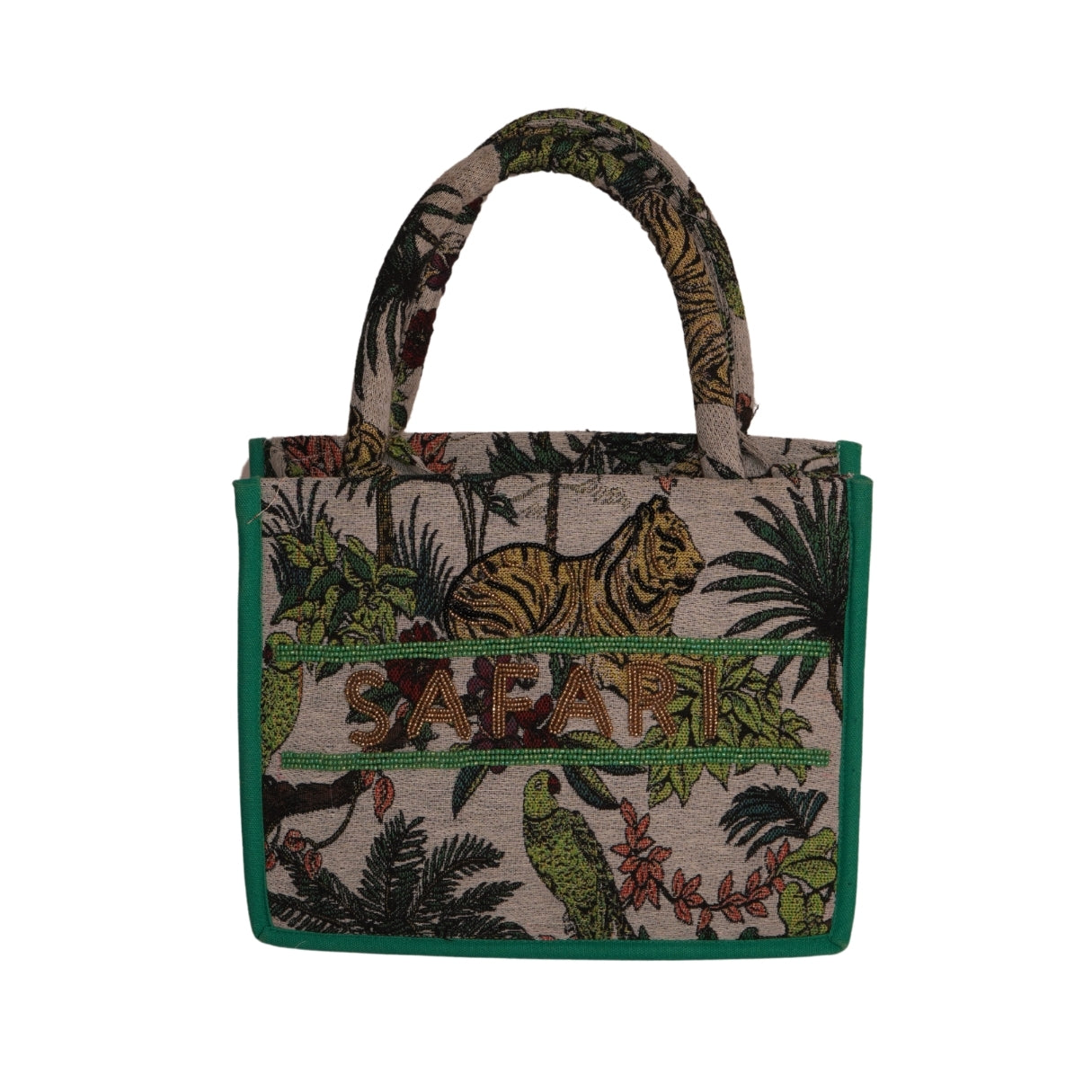 Safari-Themed Embroidered Mini Tote Bag