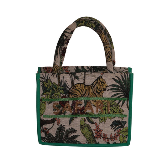Safari-Themed Embroidered Mini Tote Bag