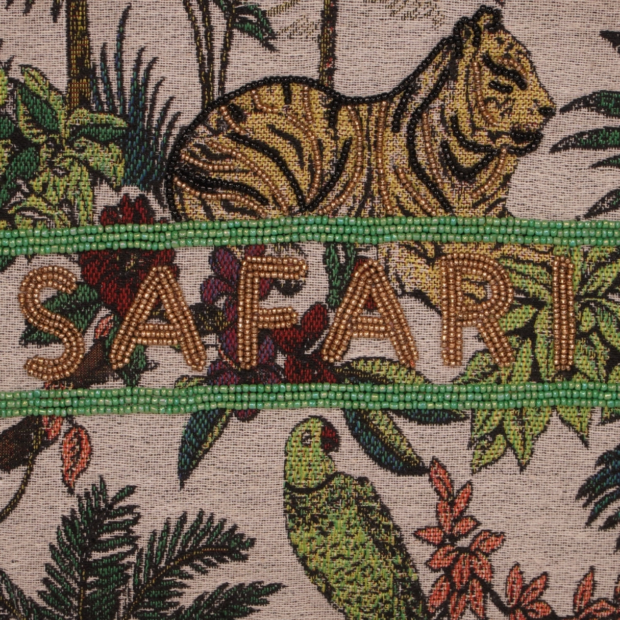 Safari-Themed Embroidered Mini Tote Bag