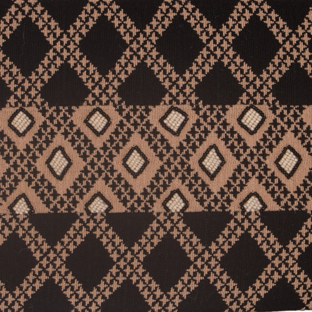 Geometric Tribal Pattern Clutch – Black &amp; Beige