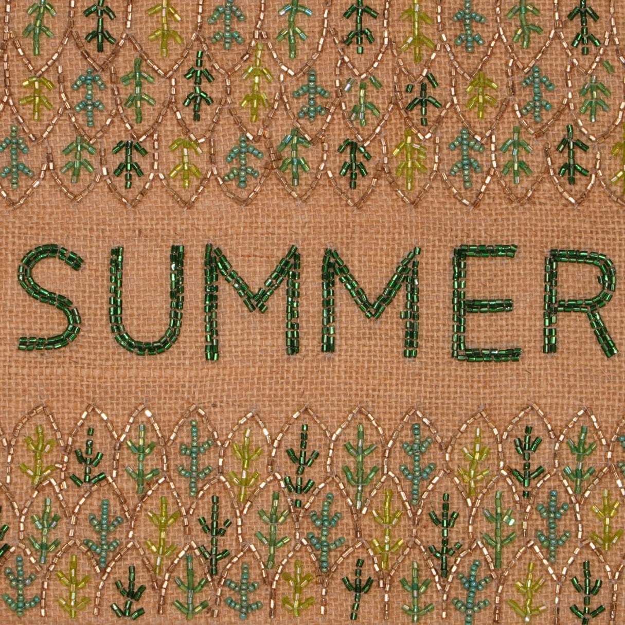 Embroidered Jute Pouch – “SUMMER” Leaf Design