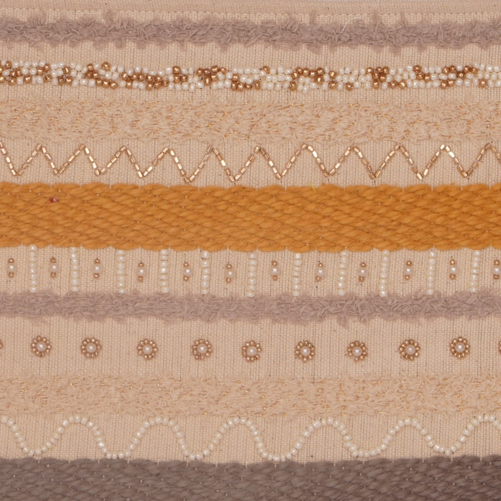 Textured Striped Fabric Clutch – Earthy Neutrals