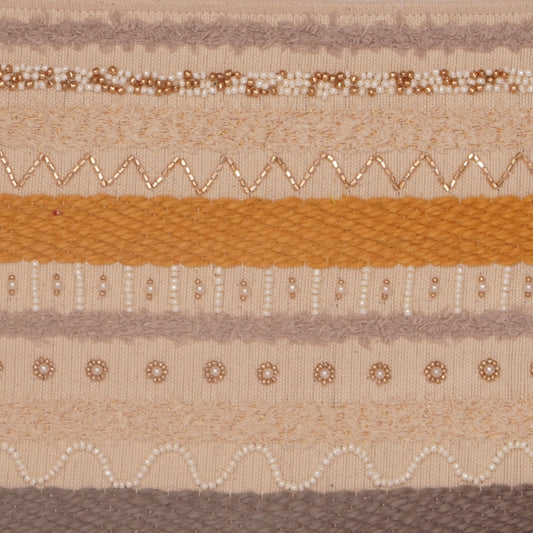 Textured Striped Fabric Clutch – Earthy Neutrals