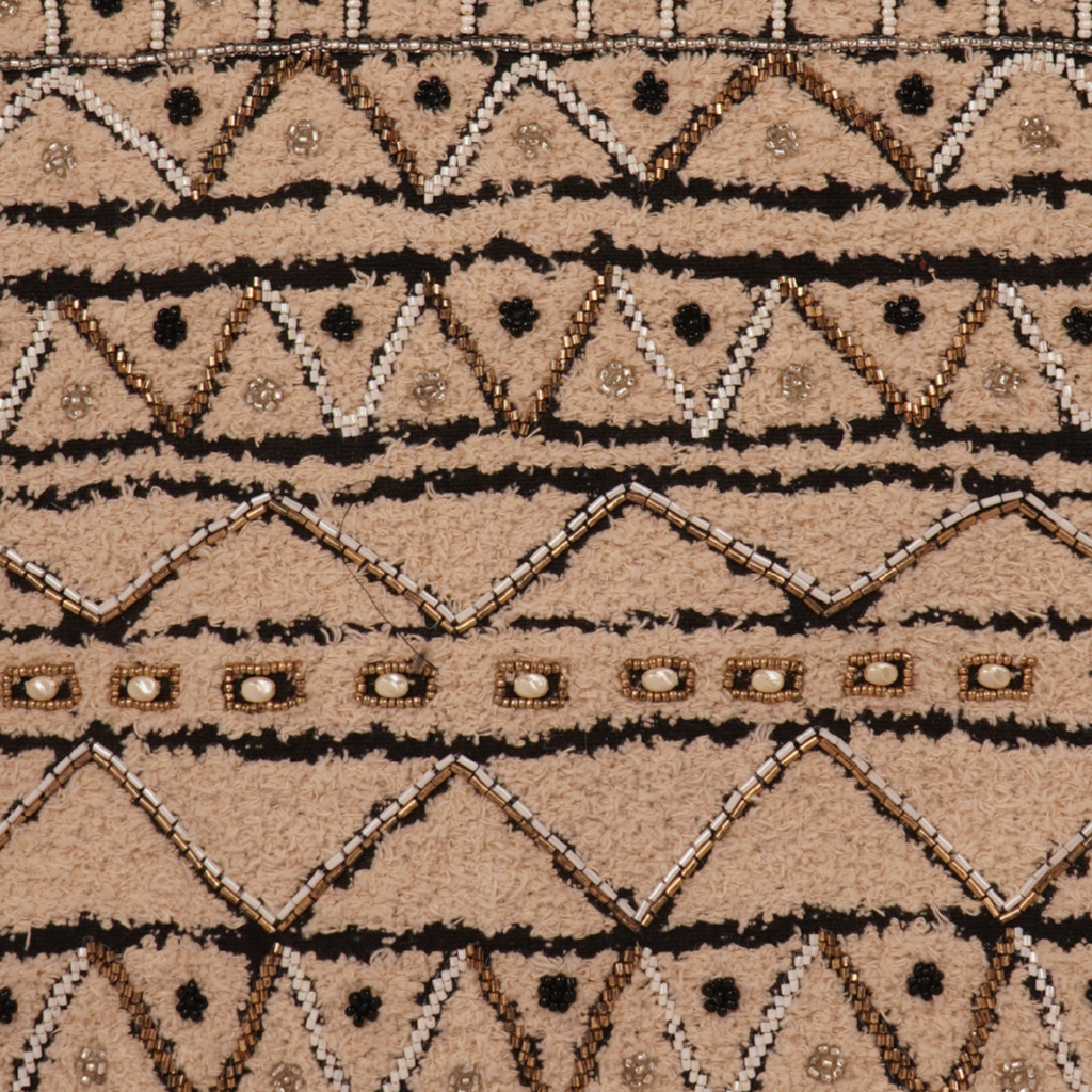 Boho Geometric Hand-Embroidered Tote – Monochrome Nomad Style
