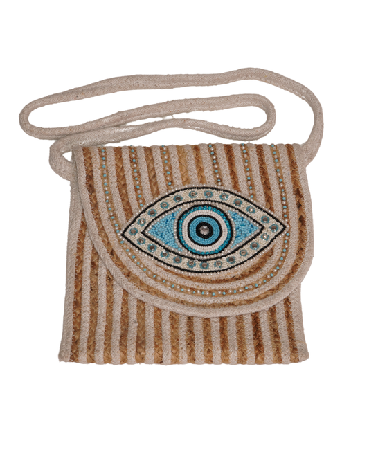 Evil Eye Beaded Mini Sling Bag