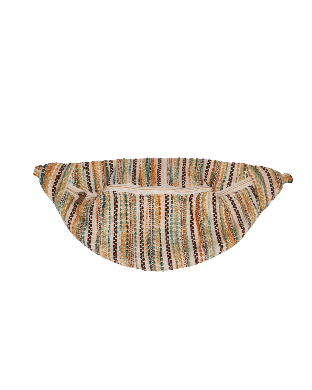 Multicolor Striped Boho Half-Moon Banana Bag