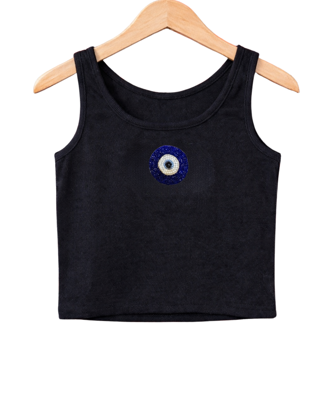 Women’s Beaded Evil Eye Ribbed Tank Top