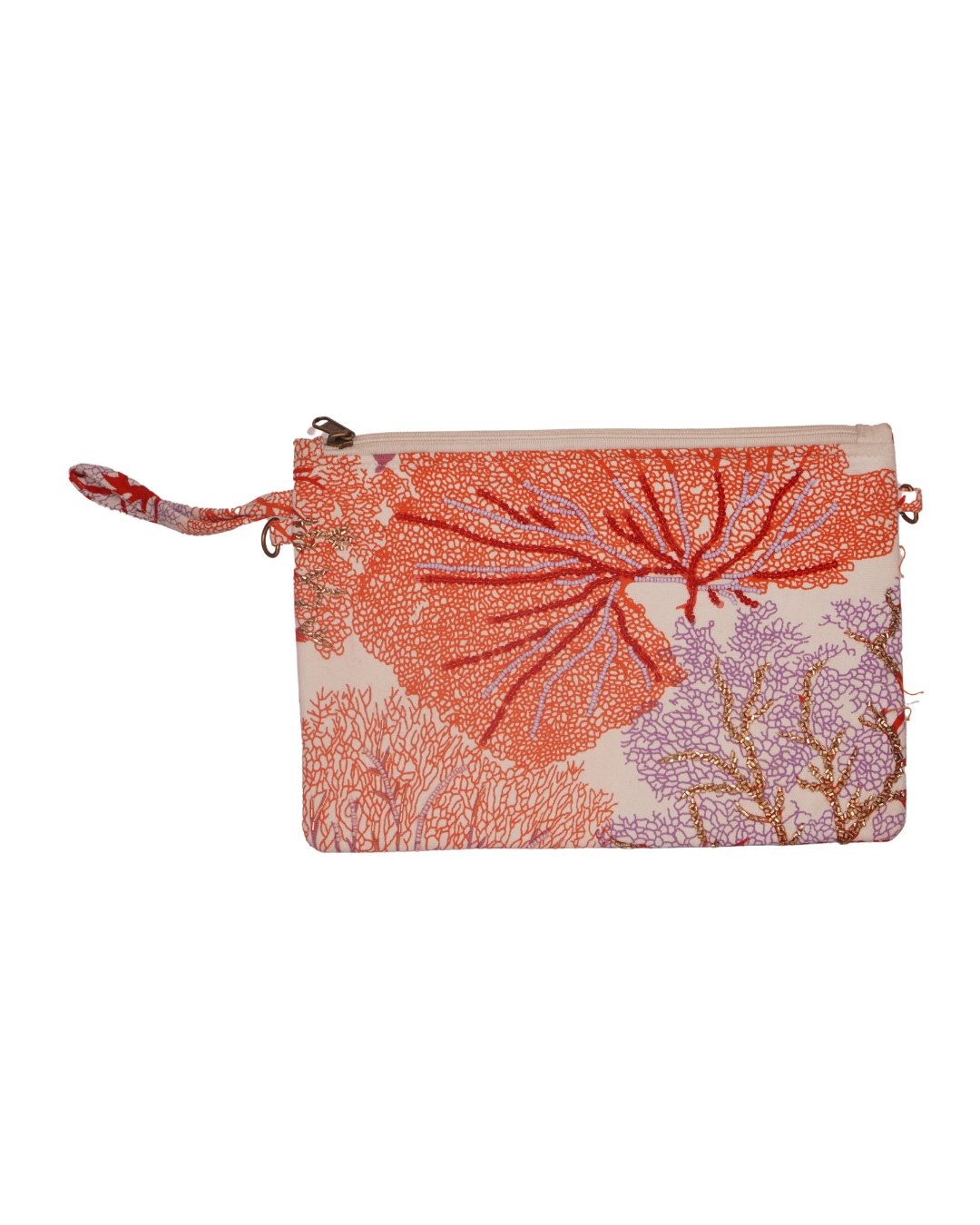 Coral Reef Print Canvas Pouch