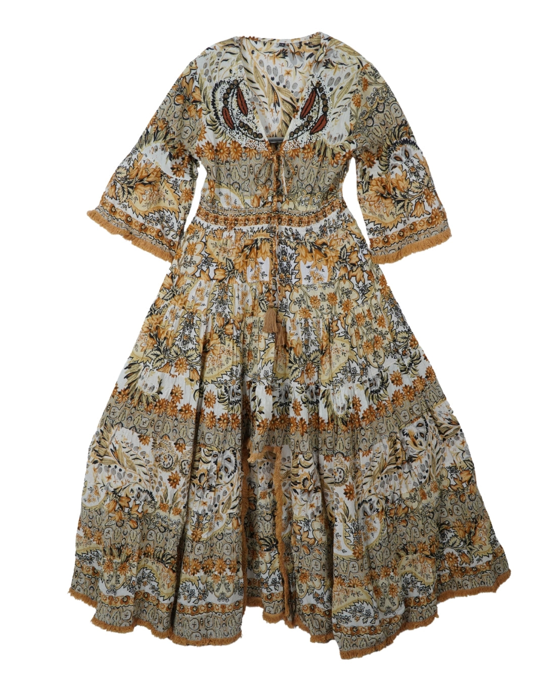 Beige high and low dress