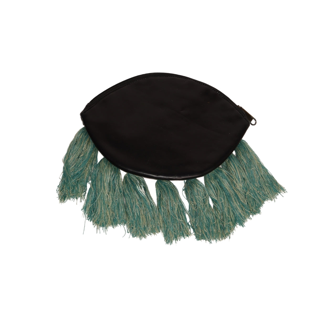 Beaded Evil Eye Pouch with Turquoise Tassels
