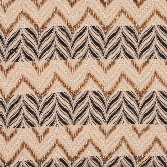 Neutral Chevron &amp; Leaf Pattern Clutch – Woven Texture