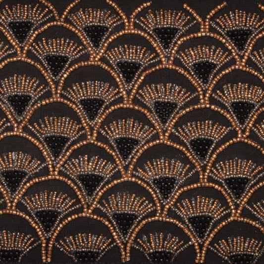 Art Deco Beaded Clutch with Black Tassel – Midnight Glam