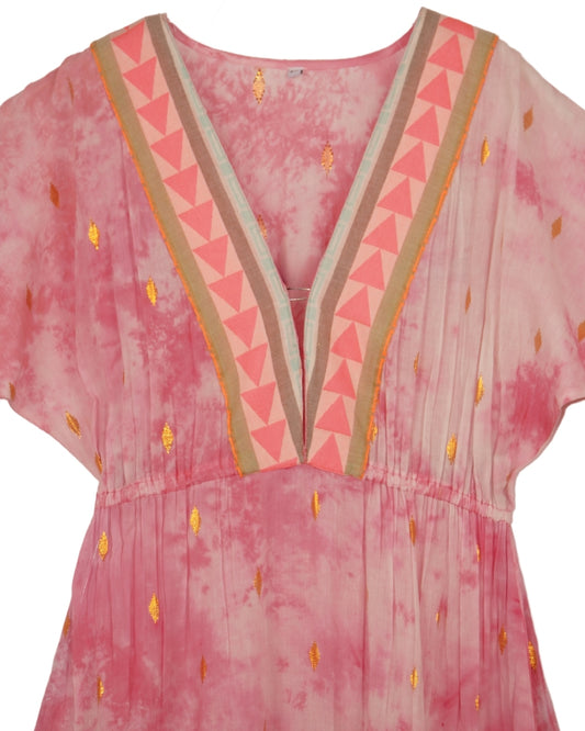 Jacquard & tye dye dress