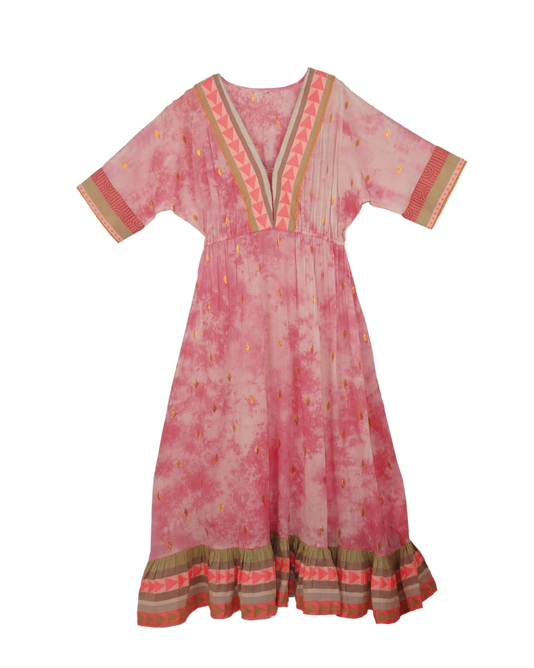 Jacquard & tye dye dress
