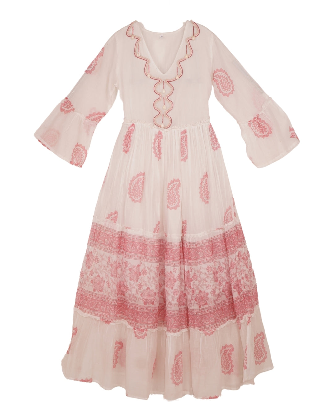 Paisely border embroidery dress
