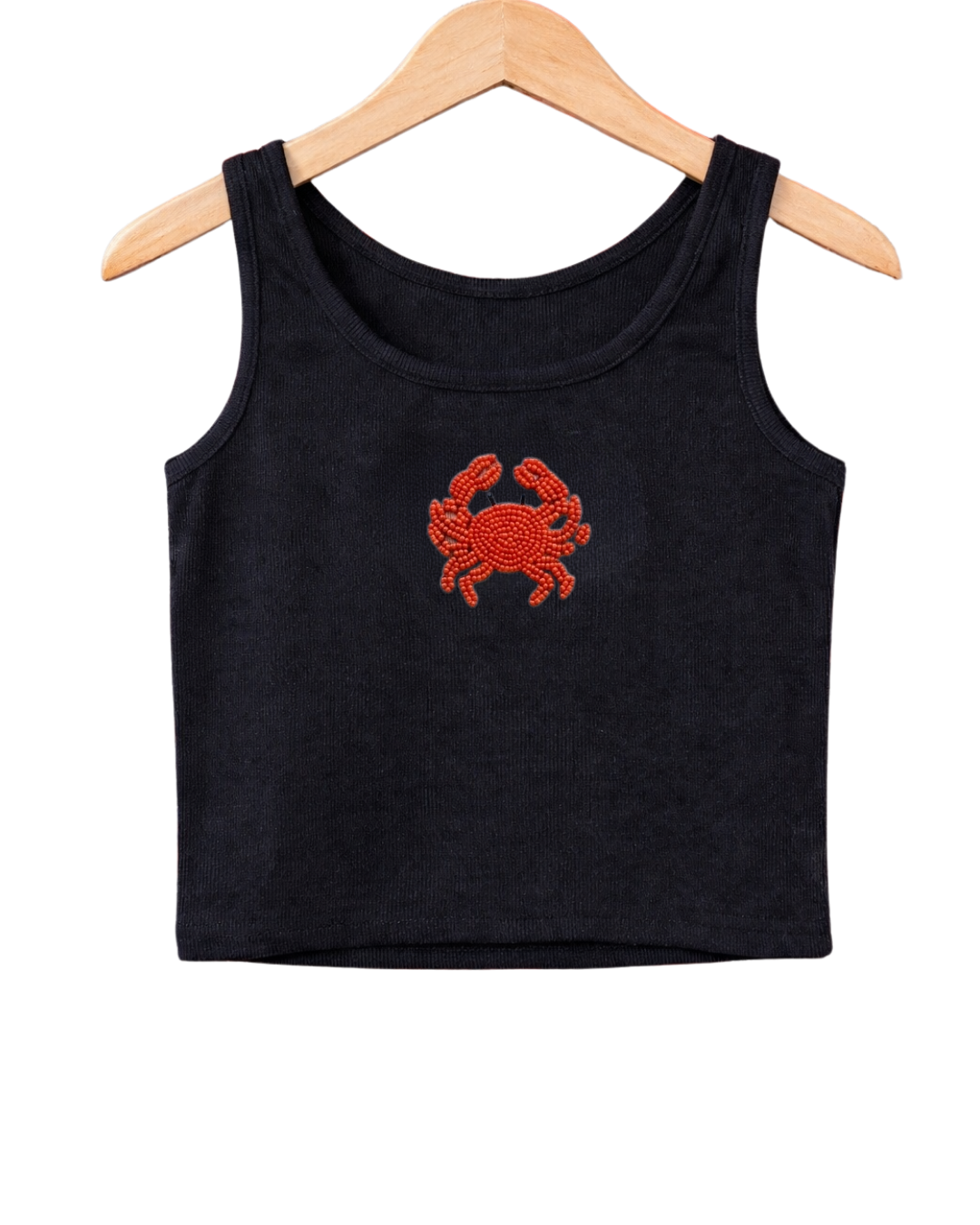 Women’s Beaded Crab Ribbed Tank Top