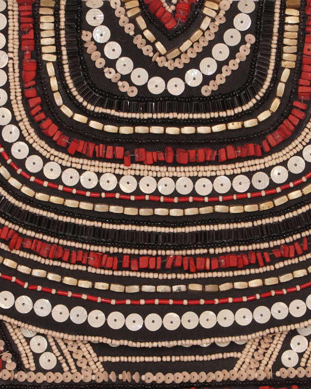 Tribal Glam Metal Beaded Sling Bag with Chain Strap