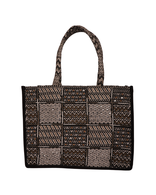 Checkered Indian Big Tote Bag