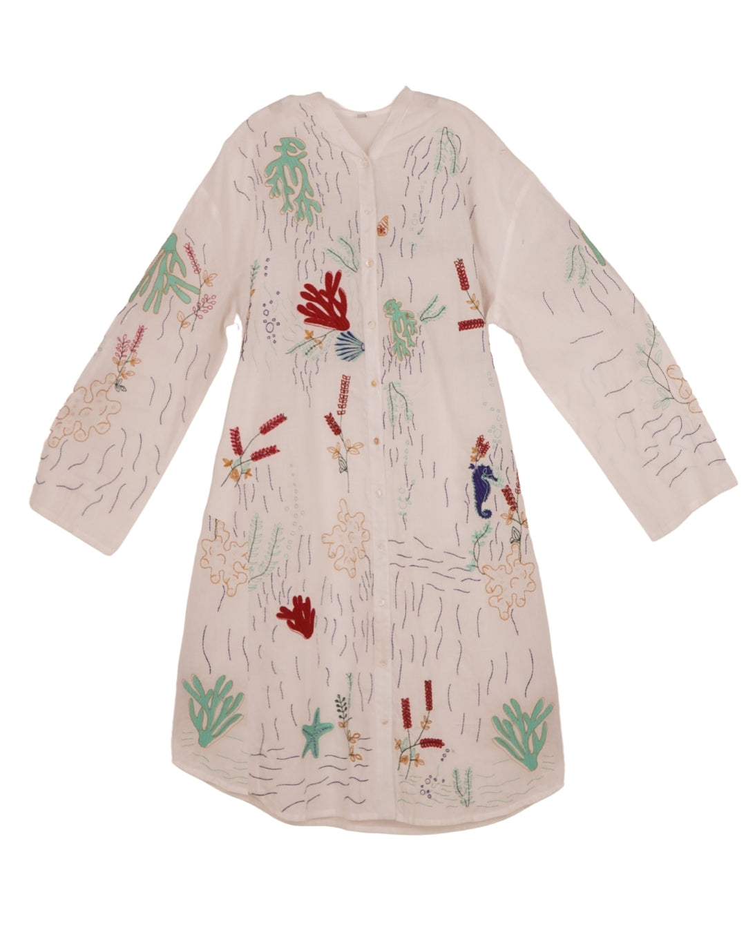 Sea life embroidery dress