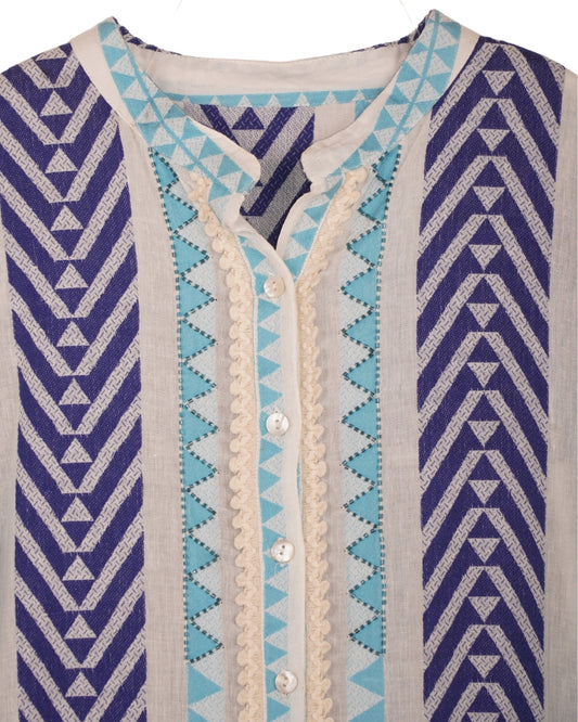 Jacquard shirt dress