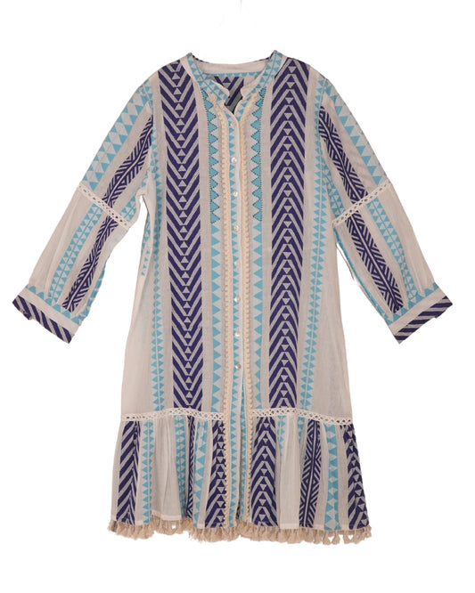 Jacquard shirt dress