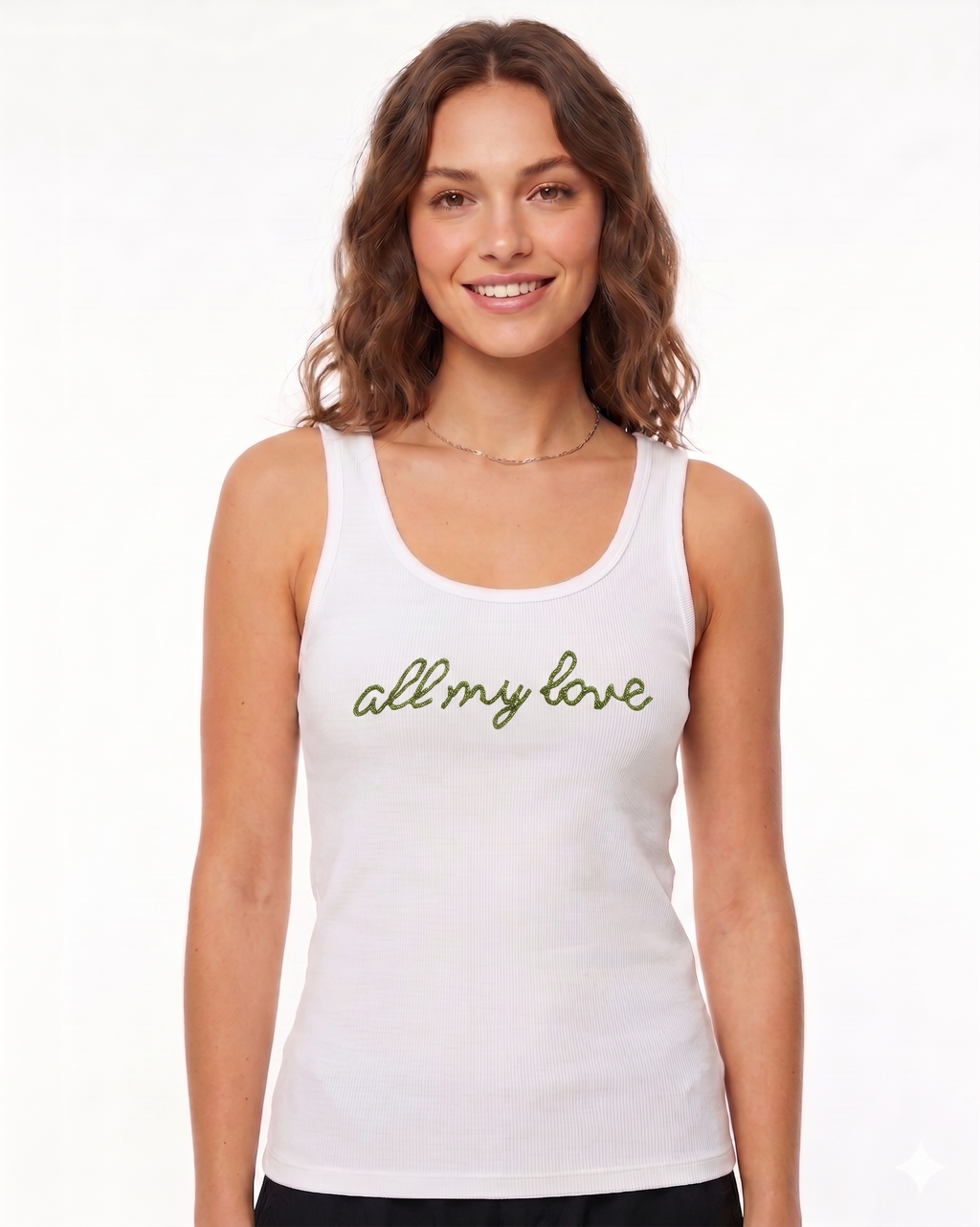 Women’s "All My Love" Beaded Ribbed Tank Top