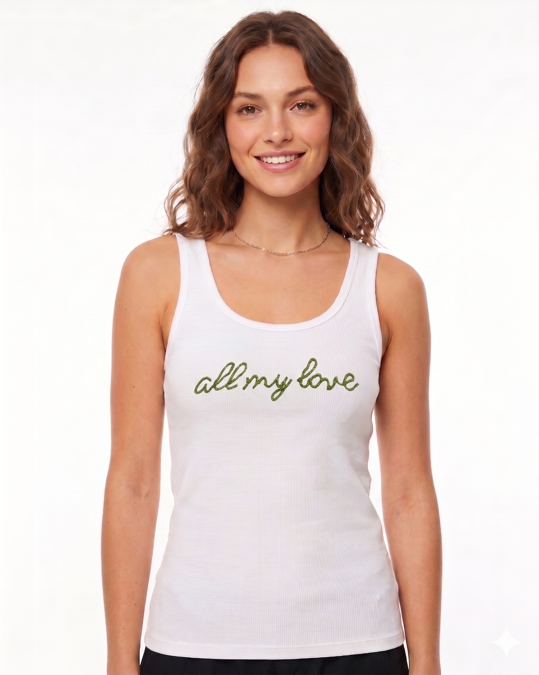Women’s "All My Love" Beaded Ribbed Tank Top
